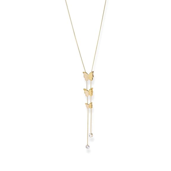 PALMONAS 18k Gold Plated Butterfly Long Chain Necklace for Women - Jewellery Gift for Girls & Women | Waterproof & Anti-Tarnish Necklace, Stylish & Trendy Necklaces for Ladies 1