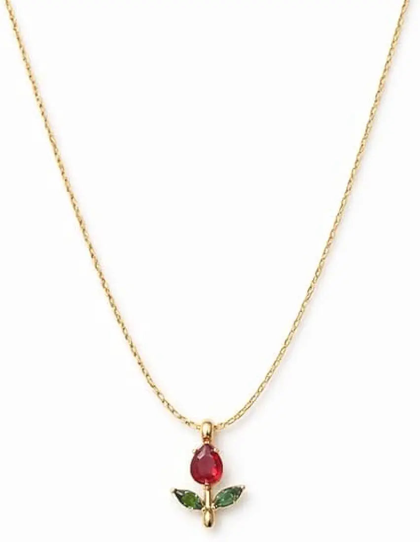Gold-Tone Rose Pendant Necklace for women 1