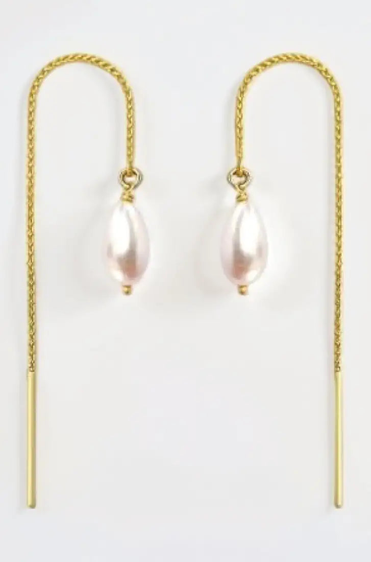 Unniyarcha 92.5 Sterling Silver Pearl Sui Dhaga Earrings for Women | Gold Plated Dangler Earrings 1