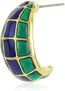 Estele 24 Kt Gold Plated Green and gold plates box trendy earrings 2