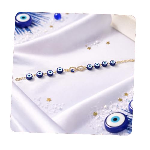 CraftVatika Evil Eye Blue Bracelet for Women Daily Use, Infinity Shape Cubic Zirconia Diamond Bracelet for Women Jewelry for Gift, Adjustable Charm Bracelet Aesthetic Accessories Jewellery friendship 1