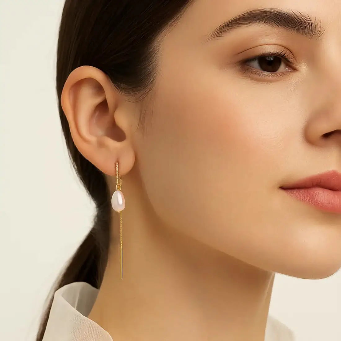 Unniyarcha 92.5 Sterling Silver Pearl Sui Dhaga Earrings for Women | Gold Plated Dangler Earrings 4