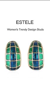 Estele 24 Kt Gold Plated Green and gold plates box trendy earrings 3