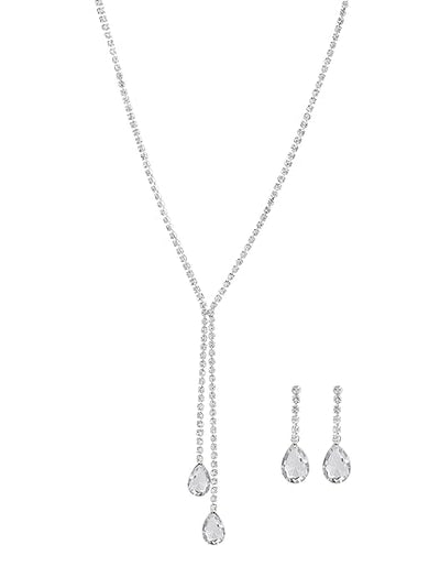 Yellow Chimes Jewellery Set for Women Fashion Crystal Zircon Necklace Set with Earrings for Women and Girls
