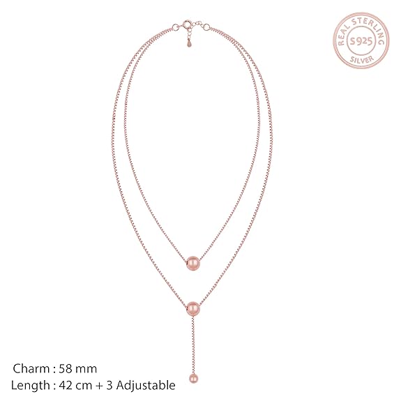 GIVA 925 Silver Rose Gold 18k Gold Plated Necklace | Gifts for Women & Girls 3
