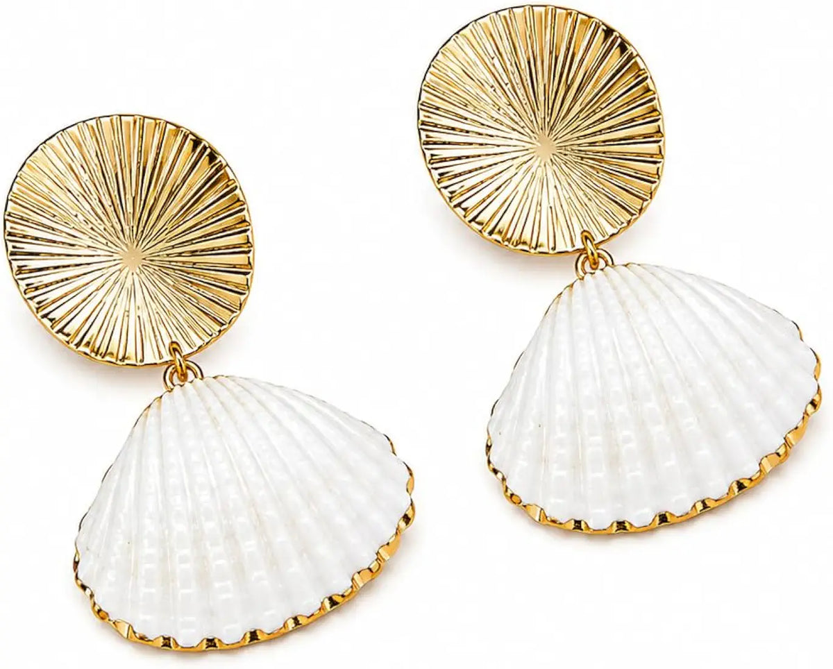 Venyora White Marble Stone Earrings 1