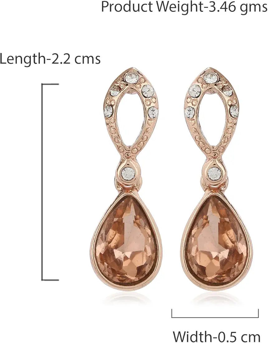 Estele Pear Shaped drop earrings (Gold Plated) 2