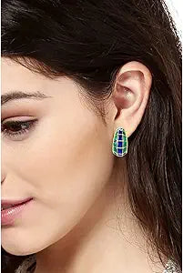 Estele 24 Kt Gold Plated Green and gold plates box trendy earrings 4
