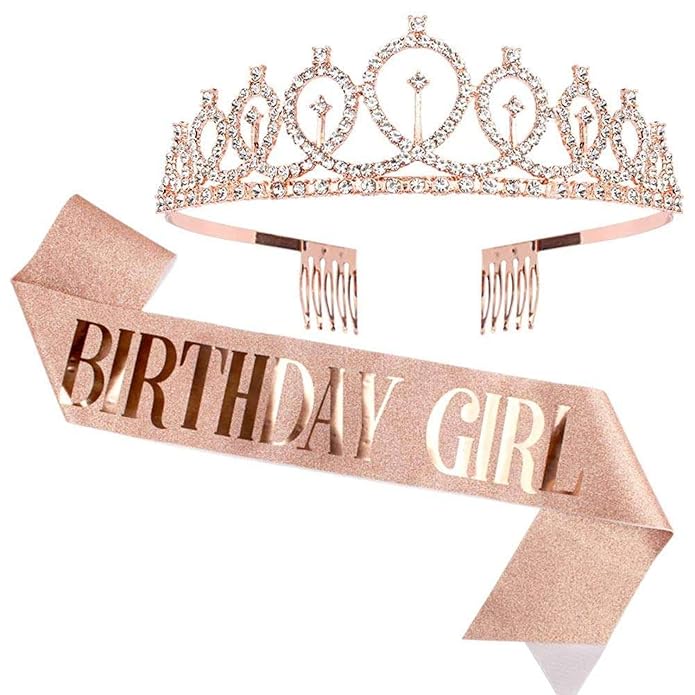 Trendy Birthday Sash and Crown for girls 1