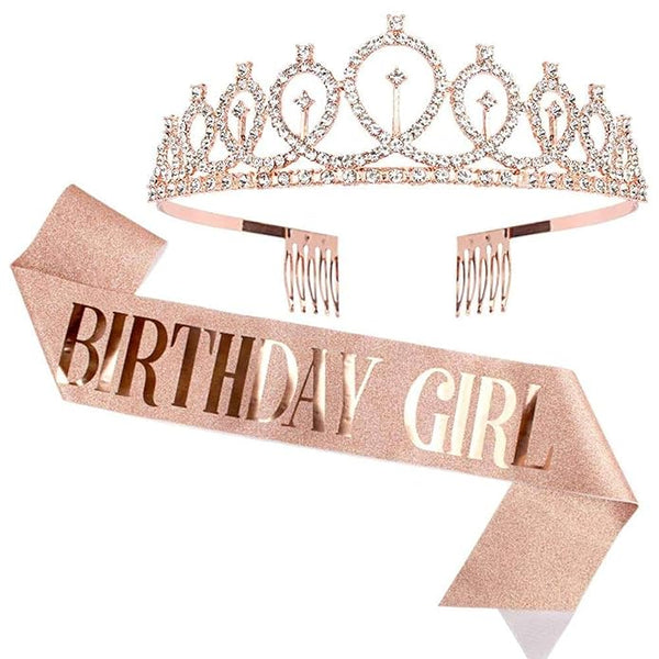 Trendy Birthday Sash and Crown for girls