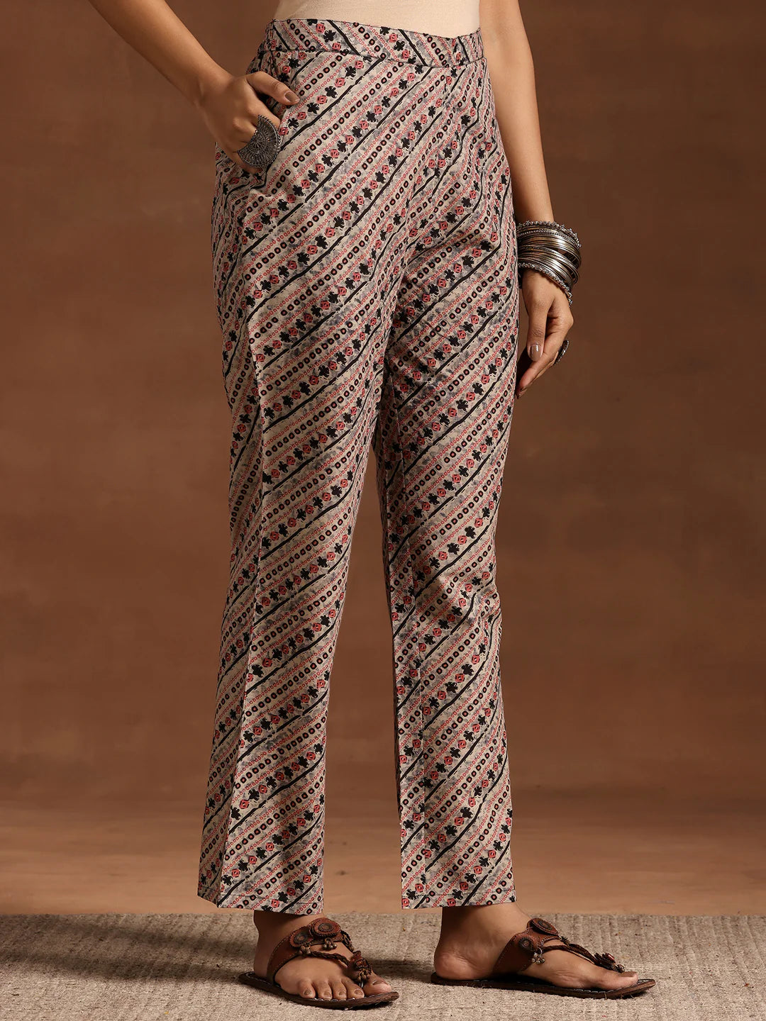 Black Printed Cotton Straight Kurta Set 5