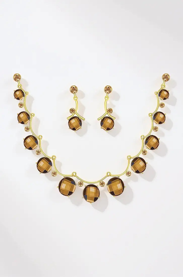 Arabic Design Crystal Necklace Set 1