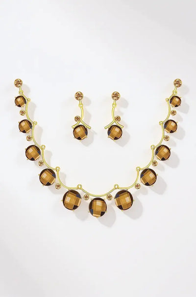 Arabic Design Crystal Necklace Set