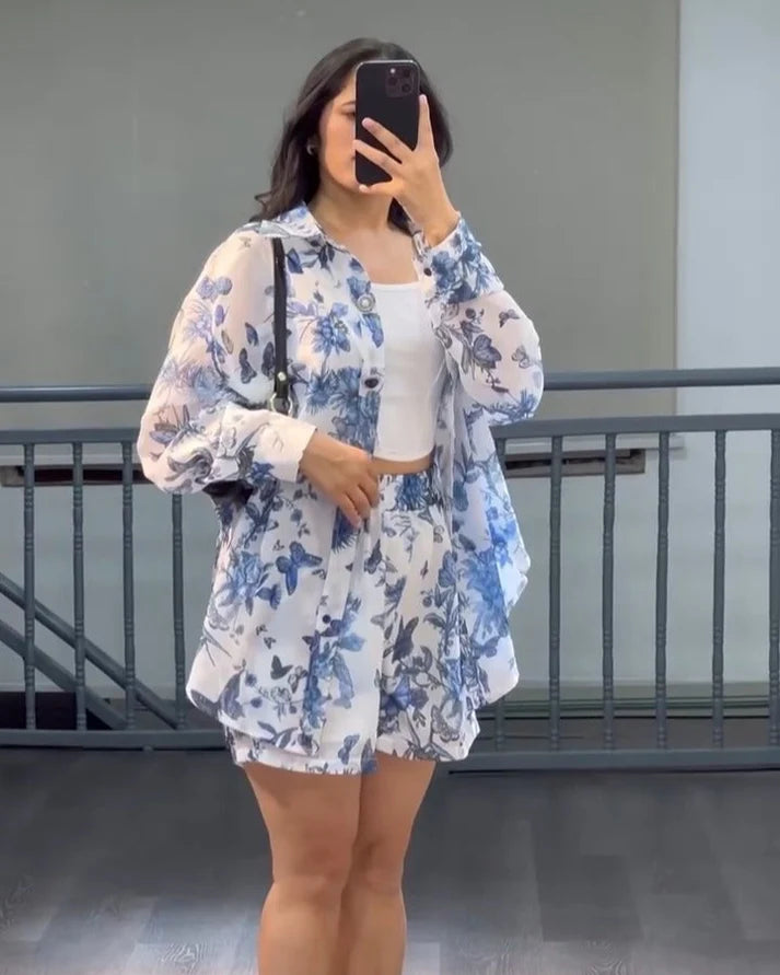 Vastramaniaa’s Oversized Floral Shirt & Shorts Co-ord Set 2