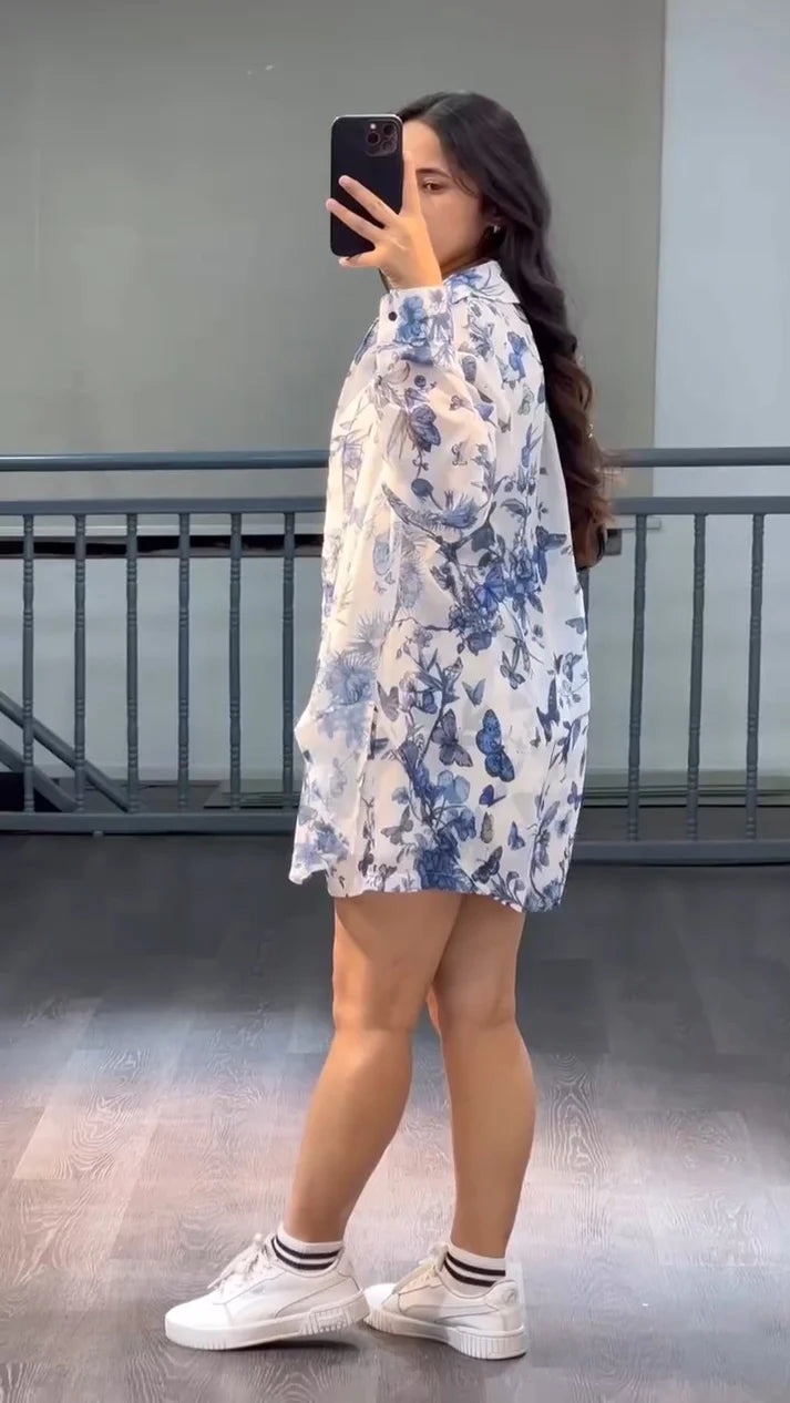 Vastramaniaa’s Oversized Floral Shirt & Shorts Co-ord Set 4