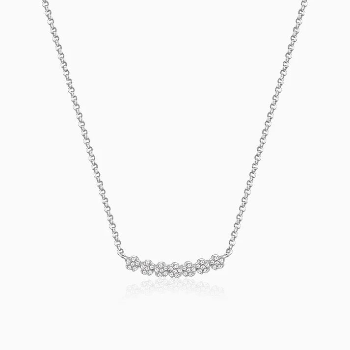 Silver Blooming Flower NecklaceV 1