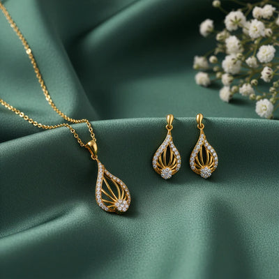 Golden Glint Set Made With Pure 925 Silver