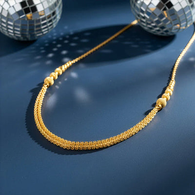 Golden Fancy Necklace Made With Pure 925 Silver