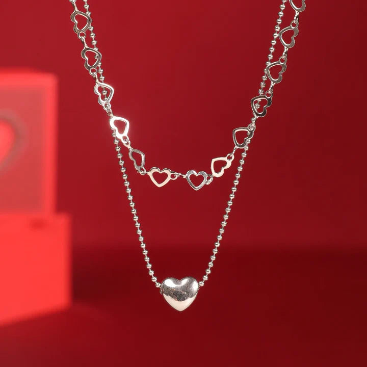 Falling In Love Silver Necklace 2