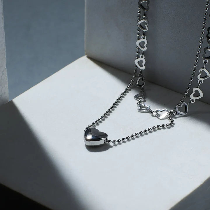 Falling In Love Silver Necklace 3