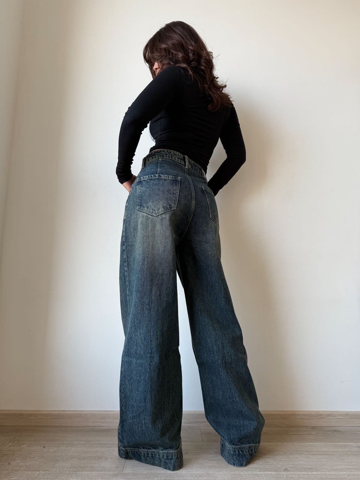 Tinted Vintage Washed Wide Leg Baggy Jeans 5