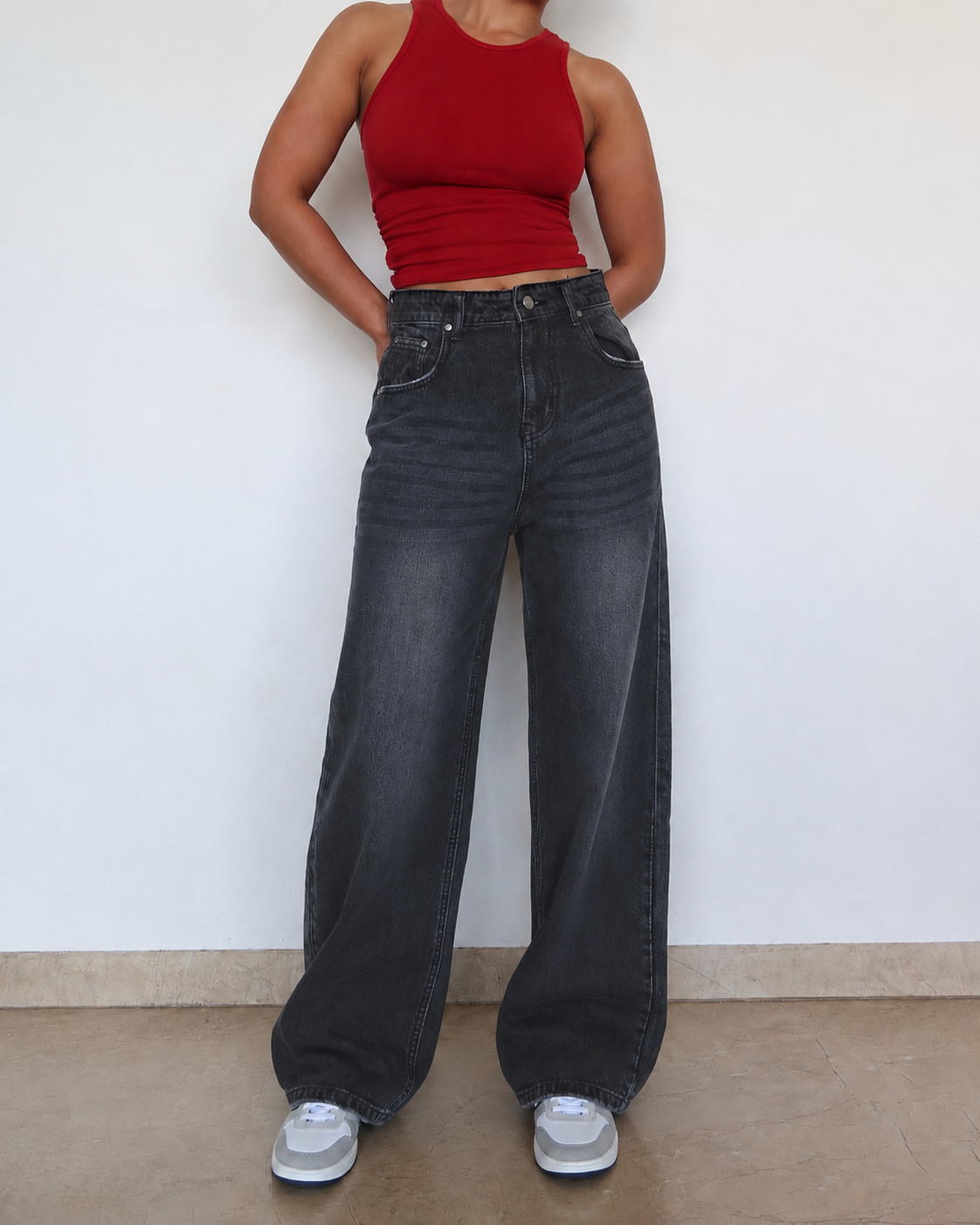 Black Manner Edge Baggy Jeans 1