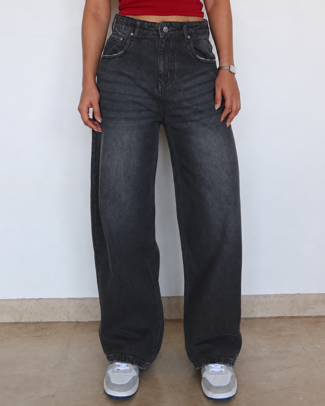 Black Manner Edge Baggy Jeans 4