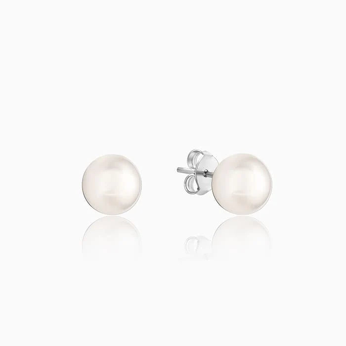 Silver White Pearl Earrings Made With Pure 925 Silver 1