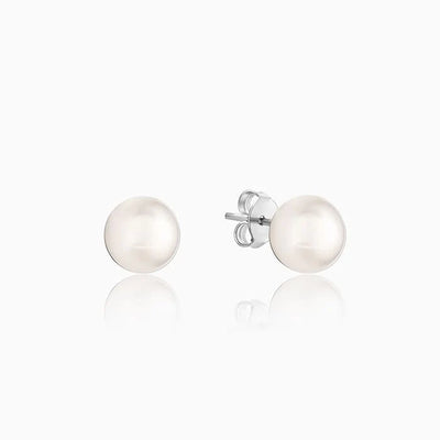 Silver White Pearl Earrings Made With Pure 925 Silver