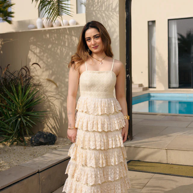 Cascading Lace Long Dress 3
