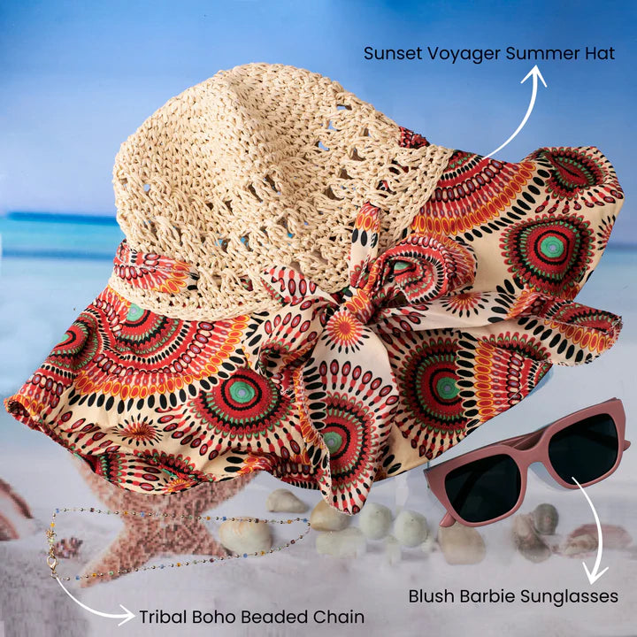 Shoreline Spirit Sun Hat, Necklace and Sunglasses Combo 4