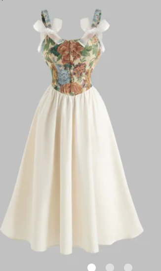 Bow Jacquard A-Line Dress 1