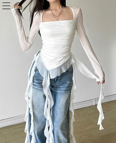 Mesh Ruffle Top 1