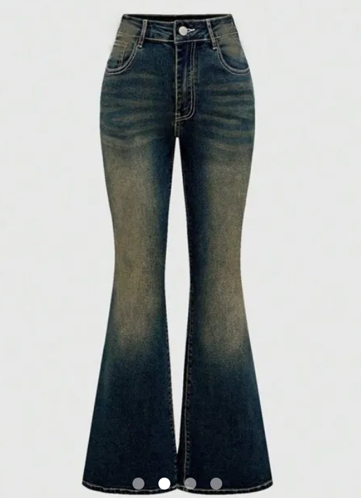 [ High Stretch ] Embroidered Flare Leg Jeans 2