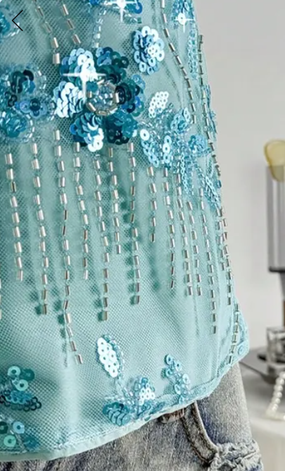 Sequin Embellished Backless Halter Top 3