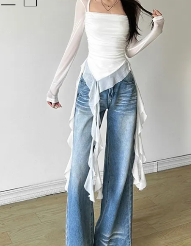 Mesh Ruffle Top 5