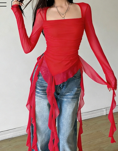 Mesh Ruffle Top 3