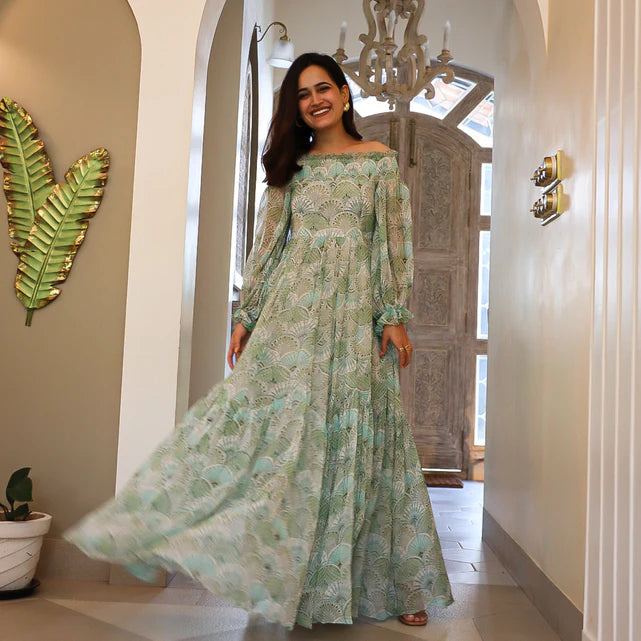Asymmetrical Tiered Long Dress 2