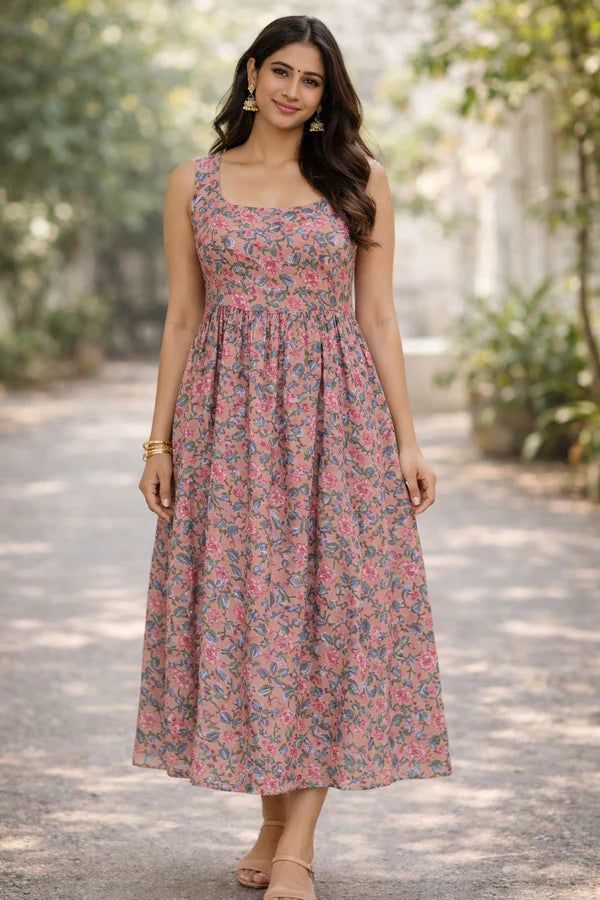 Anokhi Rosé Garden Sleeveless Maxi Dress 1