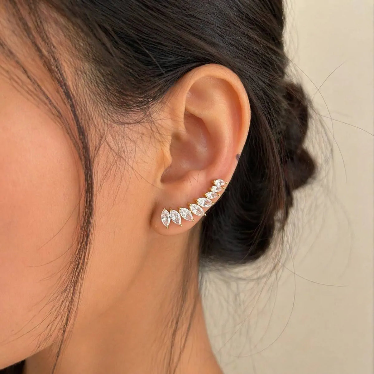 Zircon Feather Climber Earcuff 1