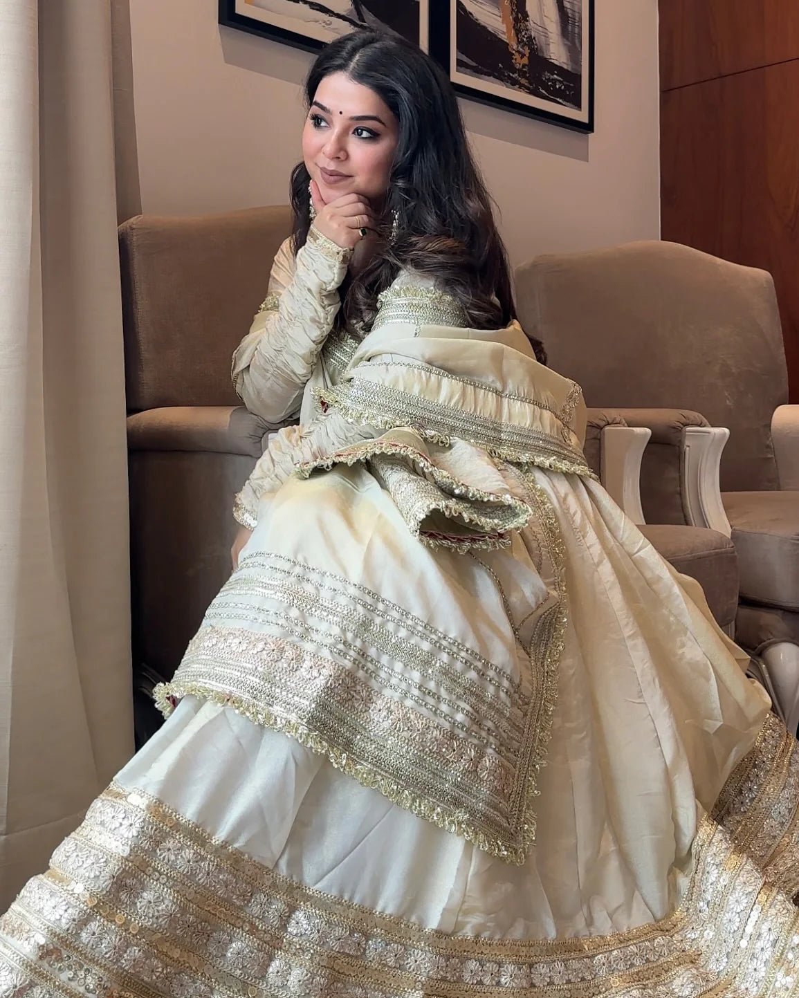 Neha's Off White Colour Trending Anarkali Suit Set 4