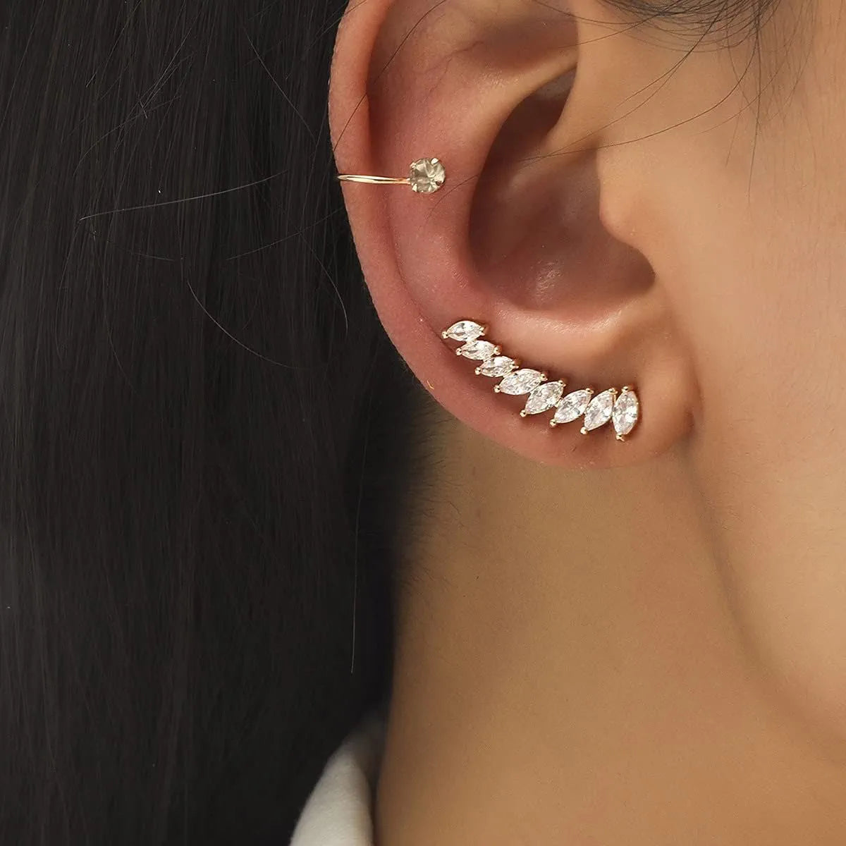 Zircon Feather Climber Earcuff 2